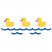 C1: Ducks---Citrus(Isacord 40 #1187)&#13;&#10;C2: Bills---Tangerine(Isacord 40 #1078)&#13;&#10;C3: Water & Eyes---Nordic Blue(Isacord 40 #1076)