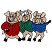 C1: Eyes---White(Isacord 40 #1002)&#13;&#10;C2: Tongue---Poppy(Isacord 40 #1037)&#13;&#10;C3: Pigs---Tea Rose(Isacord 40 #1015)&#13;&#10;C4: 1st Pig¡¯s Sweater---Poinsettia(Isacord 40 #1147)&#13;&#10;C5: 2nd Pig¡¯s Sweater---Swiss Ivy(Isacord 40 #1079)&#1