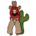 C1: Cactus---Lima Bean(Isacord 40 #1177)&#13;&#10;C2: Cactus Shade---Lime(Isacord 40 #1176)&#13;&#10;C3: Skin---Twine(Isacord 40 #1017)&#13;&#10;C4: Hat, Belt & Shoes---Pecan(Isacord 40 #1128)&#13;&#10;C5: Shirt---Blossom(Isacord 40 #1257)&#13;&#10;C6: Ha