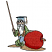 C1: Ground---Flax(Isacord 40 #1055)&#13;&#10;C2: Shirt & Shoes---Kiwi(Isacord 40 #1104)&#13;&#10;C3: Shirt & Shoes Shadow---Lima Bean(Isacord 40 #1177)&#13;&#10;C4: Hat & Pants---Azure Blue(Isacord 40 #1203)&#13;&#10;C5: Vest---Pecan(Isacord 40 #1128)&#13