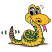 C1: Tongue---Tropicana(Isacord 40 #1511)&#13;&#10;C2: Shadow & Rattler---Pecan(Isacord 40 #1128)&#13;&#10;C3: Snake---Canary(Isacord 40 #1124)&#13;&#10;C4: Snake Shading---Kiwi(Isacord 40 #1104)&#13;&#10;C5: Snake Spots---Lime(Isacord 40 #1176)&#13;&#10;C