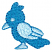 C1: Beak, Eye, Feet, & Wings ---River Mist(Isacord 40 #1248)&#13;&#10;C2: Body & Outline---Tropical Blue(Isacord 40 #1534)