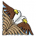 C1: Beaks---Citrus(Isacord 40 #1187)&#13;&#10;C2: Heads---White(Isacord 40 #1002)&#13;&#10;C3: Background---River Mist(Isacord 40 #1248)&#13;&#10;C4: Shading---Sterling(Isacord 40 #1011)&#13;&#10;C5: Wings---Pine Bark(Isacord 40 #1170)&#13;&#10;C6: Necks-