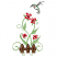 C1: Leaves & Vines---Kiwi(Isacord 40 #1104)&#13;&#10;C2: Fence---Bark(Isacord 40 #1186)&#13;&#10;C3: Fence Shading---Pecan(Isacord 40 #1128)&#13;&#10;C4: Flowers & Bird---White(Isacord 40 #1002)&#13;&#10;C5: Flower Shading---Bright Ruby(Isacord 40 #1231)&