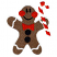 C1: Gingerbread Man---Pine Bark(Isacord 40 #1170)&#13;&#10;C2: Outline---White(Isacord 40 #1002)&#13;&#10;C3: Cheeks & Tie---Poinsettia(Isacord 40 #1147)&#13;&#10;C4: Face & Buttons---Black(Isacord 40 #1234)