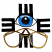 C1: Eye White---White(Isacord 40 #1002)&#13;&#10;C2: Iris---Tropical Blue(Isacord 40 #1534)&#13;&#10;C3: Glasses Frames---Goldenrod(Isacord 40 #1137)&#13;&#10;C4: Glasses Ear Piece---Cinnamon(Isacord 40 #1247)&#13;&#10;C5: Outline---Black(Isacord 40 #1234