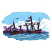 C1: Clouds---White(Isacord 40 #1002)
C2: Sky---Crystal Blue(Isacord 40 #1249)
C3: City---Wild Iris(Isacord 40 #1032)
C4: Hill---Pansy(Isacord 40 #1255)
C5: Water---Bottle Green(Isacord 40 #1045)
C6: Fade on Wat