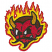 C1: Flames---Citrus(Isacord 40 #1187)
C2: Face & Outlines---Wildfire(Isacord 40 #1147)
C3: Hair---Bordeaux(Isacord 40 #1035)
C4: Eyes & Teeth---White(Isacord 40 #1002)
C5: Gold---Gold(Isacord 40 #1185)
C6: Outl
