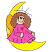 C1: Moon---Citrus(Isacord 40 #1187)&#13;&#10;C2: Wings & Halo---Candlelight(Isacord 40 #1137)&#13;&#10;C3: Feet---Pink Tulip(Isacord 40 #1115)&#13;&#10;C4: Dress---Bright Ruby(Isacord 40 #1231)&#13;&#10;C5: Flesh---Twine(Isacord 40 #1017)&#13;&#10;C6: Hai