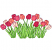 C1: Tulips---Coral(Isacord 40 #1019)&#13;&#10;C2: Tulips---Spanish Tile(Isacord 40 #1020)&#13;&#10;C3: Tulips---Terra Cotta(Isacord 40 #1081)&#13;&#10;C4: Tulips---Cherry(Isacord 40 #1169)&#13;&#10;C5: Leaves---Kiwi(Isacord 40 #1104)&#13;&#10;C6: Leaves &