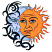 C1: Sun---Papaya(Isacord 40 #1024)&#13;&#10;C2: Shading & Flames---Pumpkin(Isacord 40 #1168)&#13;&#10;C3: Moon---Glacier Green(Isacord 40 #1223)&#13;&#10;C4: Shading---Aqua(Isacord 40 #1204)&#13;&#10;C5: Shading---Cadet Blue(Isacord 40 #1226)&#13;&#10;C6: