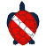 C1: Turtle---Spruce(Isacord 40 #1162)
C2: Shell---Poinsettia(Isacord 40 #1147)
C3: Stripe---White(Isacord 40 #1002)
C4: Outline---Black(Isacord 40 #1234)
C5: Design Lines---Evergreen(Isacord 40 #1208)