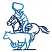 C1: Horse & Ground---Deep Sea Blue(Isacord 40 #1096)&#13;&#10;C2: Rider & Calf---Light Mallard(Isacord 40 #1090)