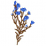 C1: Leaves & Stem---Lima Bean(Isacord 40 #1177)&#13;&#10;C2: Flowers---Crystal Blue(Isacord 40 #1249)&#13;&#10;C3: Flower Outline---Tropical Blue(Isacord 40 #1534)&#13;&#10;C4: Stamens---Turquoise Metallic(Yenmet/ Isamet #7052)