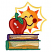 C1: Sun Rays---Tangerine(Isacord 40 #1078)&#13;&#10;C2: Sun---Citrus(Isacord 40 #1187)&#13;&#10;C3: Sun Shading---Goldenrod(Isacord 40 #1137)&#13;&#10;C4: Leaves & Book End---Light Kelly(Isacord 40 #1101)&#13;&#10;C5: Apple Highlights---Spanish Tile(Isaco