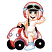C1: Tires, Goggles, Steering Wheel & Tires---Black(Isacord 40 #1234)&#13;&#10;C2: Skin Outlines & Freckles---Harvest(Isacord 40 #1021)&#13;&#10;C3: Car & Helmet Outlines---Winterberry(Isacord 40 #1035)&#13;&#10;C4: Diaper Outlines---Sterling(Isacord 40 #1