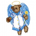 C1: Wings---Ice Cap(Isacord 40 #1074)
C2: Wing Shading---Crystal Blue(Isacord 40 #1249)
C3: Wing Outlines---Tropical Blue(Isacord 40 #1534)
C4: Bear---Fawn(Isacord 40 #1128)
C5: Bear Shading---Redwood(Isacord 40 #1057)&