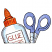 C1: Guide Line---Eggshell(Isacord 40 #1071)&#13;&#10;C2: Glue Bottle & Scissor Blades---White(Isacord 40 #1002)&#13;&#10;C3: Glue Bottle & Scissor Blades Shading---River Mist(Isacord 40 #1248)&#13;&#10;C4: Scissor Handles---Cadet Blue(Isacord 40 #1226)&#1