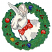 C1: Fur---Eggshell(Isacord 40 #1071)&#13;&#10;C2: Ears, Eyes, & Nose---Tea Rose(Isacord 40 #1015)&#13;&#10;C3: Bunny Shading---Smoke(Isacord 40 #1219)&#13;&#10;C4: Wreath---Evergreen(Isacord 40 #1208)&#13;&#10;C5: Wreath Highlights---Kelly(Isacord 40 #110