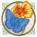 C1: Background---Hyacinth(Isacord 40 #1117)&#13;&#10;C2: Stem---Erin Green(Isacord 40 #1510)&#13;&#10;C3: Stem Shading, Frame & Corner Designs---Lima Bean(Isacord 40 #1177)&#13;&#10;C4: Wing Edges---Cream(Isacord 40 #1071)&#13;&#10;C5: Flower---Citrus(Isa