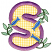 C1: Guide Stitch---White(Isacord 40 #1002)&#13;&#10;C2: Tack Down---White(Isacord 40 #1002)&#13;&#10;C3: Letter---Violet(Isacord 40 #1031)&#13;&#10;C4: Leaves---Spring Frost(Isacord 40 #1047)&#13;&#10;C5: Leaves Outline & Stems---Lima Bean(Isacord 40 #117