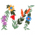 C1: Light Leaves---Kiwi(Isacord 40 #1104)&#13;&#10;C2: Dark Leaves---Lima Bean(Isacord 40 #1177)&#13;&#10;C3: Flower Petals---Yellow Bird(Isacord 40 #1124)&#13;&#10;C4: Flower---Spanish Tile(Isacord 40 #1020)&#13;&#10;C5: Flowers---Frosted Plum(Isacord 40