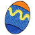 C1: Egg Bottom & Center---Nordic Blue(Isacord 40 #1076)&#13;&#10;C2: Egg Center Highlights---Crystal Blue(Isacord 40 #1249)&#13;&#10;C3: Swirl---Yellow(Isacord 40 #1187)&#13;&#10;C4: Egg Top---Pumpkin(Isacord 40 #1168)&#13;&#10;C5: Outline---Black(Isacord