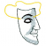 C1: Mask---White(Isacord 40 #1002)&#13;&#10;C2: Mask Shading---Sterling(Isacord 40 #1011)&#13;&#10;C3: Mask Outline---Pewter(Isacord 40 #1040)&#13;&#10;C4: Eye & Eyebrow---Mahogany(Isacord 40 #1215)&#13;&#10;C5: String---Canary(Isacord 40 #1124)