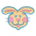 C1: Bunny---Parchment(Isacord 40 #1066)&#13;&#10;C2: Ears, Nose, Tongue & Cheeks---Soft Pink(Isacord 40 #1224)&#13;&#10;C3: Bunny Outlines---Crystal Blue(Isacord 40 #1249)