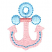 C1: Ring & Circles---River Mist(Isacord 40 #1248)
C2: Anchor---Petal Pink(Isacord 40 #1225)
C3: Crossbar---Corsage(Isacord 40 #1016)
C4: Outlines---Crystal Blue(Isacord 40 #1249)
