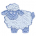 C1: Lamb Legs, Tail & Face---Cadet Blue(Isacord 40 #1226)&#13;&#10;C2: Fleece & Eyes---Ice Cap(Isacord 40 #1074)&#13;&#10;C3: Lamb Outlines---Cadet Blue(Isacord 40 #1226)