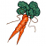 C1: Greens---Pear(Isacord 40 #1049)&#13;&#10;C2: Greens Shading---Bright Green(Isacord 40 #1232)&#13;&#10;C3: Carrots---Red Pepper(Isacord 40 #1078)&#13;&#10;C4: Carrot Highlights---Shrimp(Isacord 40 #1258)&#13;&#10;C5: Carrot Shading---Harvest(Isacord 40