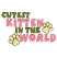 C1: "Kitten" & "World"---Heather Pink(Isacord 40 #1117)&#13;&#10;C2: Paws---Daffodil(Isacord 40 #1135)&#13;&#10;C3: "Cutest",  "in the" & Outlines---Lima Bean(Isacord 40 #1177)