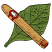C1: Leaf---Lima Bean(Isacord 40 #1177)&#13;&#10;C2: Leaf Outlines---Deep Green(Isacord 40 #1174)&#13;&#10;C3: Band Design---White(Isacord 40 #1002)&#13;&#10;C4: Band & Cigar Tip---Candlelight(Isacord 40 #1137)&#13;&#10;C5: Cigar Tip Detail---Burnt Orange(