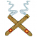 C1: Cigar Ends & Labels---Papaya(Isacord 40 #1024)&#13;&#10;C2: Cigar End Dark Shading---Poppy(Isacord 40 #1037)&#13;&#10;C3: Cigar End Light Shading---Eggshell(Isacord 40 #1071)&#13;&#10;C4: Cigars---Toffee(Isacord 40 #1126)&#13;&#10;C5: Cigars Shading--
