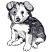 C1: Dog---Cobblestone(Isacord 40 #1219)&#13;&#10;C2: Dog Shading & Outlines---Charcoal(Isacord 40 #1234)