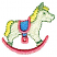 C1: Mane & Tail---Daffodil(Isacord 40 #1135)&#13;&#10;C2: Saddle---Winter Sky(Isacord 40 #1165)&#13;&#10;C3: Horse---Cream(Isacord 40 #1071)&#13;&#10;C4: Horse Outline---Baguette(Isacord 40 #1229)&#13;&#10;C5: Saddle Outline & Bottom---Impatience(Isacord