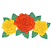C1: Leaves---Pear(Isacord 40 #1049)&#13;&#10;C2: Leaf Shading---Swiss Ivy(Isacord 40 #1079)&#13;&#10;C3: Yellow Petals---Canary(Isacord 40 #1124)&#13;&#10;C4: Yellow Petal Shading---Gold(Isacord 40 #1185)&#13;&#10;C5: Red Petals---Spanish Tile(Isacord 40