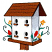 C1: Birdhouse---White(Isacord 40 #1002)&#13;&#10;C2: Birdhouse Shading---Oxford(Isacord 40 #1222)&#13;&#10;C3: Birdhouse Shading---Smoke(Isacord 40 #1219)&#13;&#10;C4: Roof & Base---Copper(Isacord 40 #1158)&#13;&#10;C5: Wood Grain & Roof Shading---Cinnamo