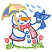 C1: Tulips & Bow---Azalea Pink(Isacord 40 #1224)&#13;&#10;C2: Coat, Buttons & Bird---Glacier Green(Isacord 40 #1223)&#13;&#10;C3: Bird & Umbrella---Wedgewood(Isacord 40 #1028)&#13;&#10;C4: Umbrella & Cheeks---Pink Tulip(Isacord 40 #1115)&#13;&#10;C5: Umbr