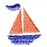C1: Boat---Lake Blue(Isacord 40 #1030)&#13;&#10;C2: Sail---Hyacinth(Isacord 40 #1117)&#13;&#10;C3: Banner & Lines---Cadet Blue(Isacord 40 #1226)