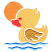 C1: Sun---Yellow Bird(Isacord 40 #1124)&#13;&#10;C2: Duck---Buttercup(Isacord 40 #1135)&#13;&#10;C3: Wing---Light Brass(Isacord 40 #1067)&#13;&#10;C4: Beak & Eye---Salmon(Isacord 40 #1259)&#13;&#10;C5: Water---Spearmint(Isacord 40 #1204)