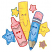 C1: Ruler & Stars---Citrus(Isacord 40 #1187)&#13;&#10;C2: Ruler & Star Shading---Yellow Bird(Isacord 40 #1124)&#13;&#10;C3: Pencil, Star & Crayon---Petal Pink(Isacord 40 #1225)&#13;&#10;C4: Eraser, Star & Crayon Shading---Azalea Pink(Isacord 40 #1224)&#13