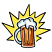 C1: Background Burst---Citrus(Isacord 40 #1187)&#13;&#10;C2: Mug & Foam---White(Isacord 40 #1002)&#13;&#10;C3: Beer---Candlelight(Isacord 40 #1137)&#13;&#10;C4: Beer Shadow---Nutmeg(Isacord 40 #1056)&#13;&#10;C5: Foam Highlights---Aqua(Isacord 40 #1204)&#