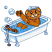 C1: Water---Crystal Blue(Isacord 40 #1249)
C2: Water Shading---Wave Blue(Isacord 40 #1094)
C3: Water Shimmers---Light Jade Metallic(Yenmet/ Isamet #7041)
C4: Bathtub & Cap---White(Isacord 40 #1002)
C5: Bathtub Dark Shad