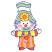 C1: Nose & Clothes---Melon(Isacord 40 #1259)&#13;&#10;C2: Cheeks & Pant Stripes---Pink Tulip(Isacord 40 #1115)&#13;&#10;C3: Pant Stripes & Flower Center---Goldenrod(Isacord 40 #1137)&#13;&#10;C4: Shirt & Petals---Yellow(Isacord 40 #1187)&#13;&#10;C5: Hat