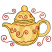 C1: Teapot---Parchment(Isacord 40 #1066)&#13;&#10;C2: Teapot Dark Shading---Goldenrod(Isacord 40 #1137)&#13;&#10;C3: Teapot Light Shading---Bright Yellow(Isacord 40 #1124)&#13;&#10;C4: Teapot Shimmers---Gold Metallic(Yenmet/ Isamet #7005)&#13;&#10;C5: Des