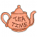 C1: Teapot---Coral(Isacord 40 #1019)&#13;&#10;C2: Teapot Shading---Melon(Isacord 40 #1259)&#13;&#10;C3: Teapot Outlines---Charcoal(Isacord 40 #1234)&#13;&#10;C4: Lettering---Dark Rust(Isacord 40 #1181)
