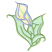C1: Leaves---Spanish Moss(Isacord 40 #1063)&#13;&#10;C2: Leaf & Stem Outlines---Kiwi(Isacord 40 #1104)&#13;&#10;C3: Petals---White(Isacord 40 #1002)&#13;&#10;C4: Petal Shading---Parchment(Isacord 40 #1066)&#13;&#10;C5: Pistil---Mint(Isacord 40 #1100)&#13;