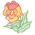 C1: Leaves---Spanish Moss(Isacord 40 #1063)&#13;&#10;C2: Leaf Outlines---Kiwi(Isacord 40 #1104)&#13;&#10;C3: Flower---Buttercup(Isacord 40 #1135)&#13;&#10;C4: Flower & Fade---Corsage(Isacord 40 #1016)&#13;&#10;C5: Center Outlines---Frosted Plum(Isacord 40